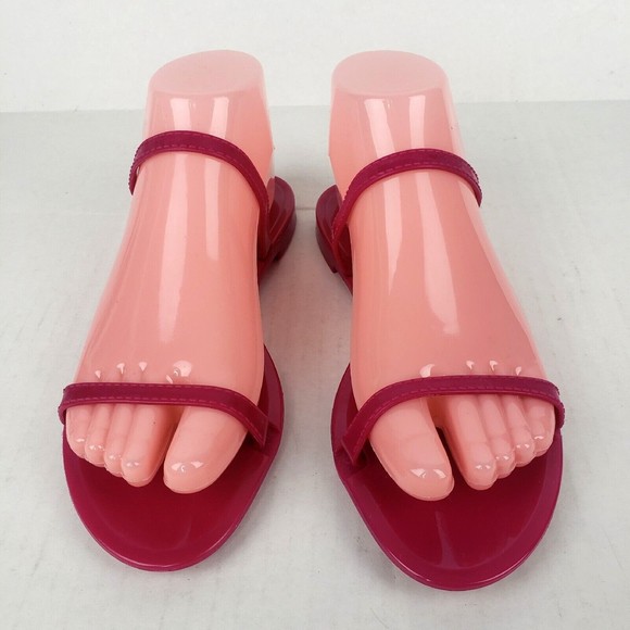 Stuart Weitzman Women's Sawyer Jelly Slide Sandals Pink - Picture 2 of 10